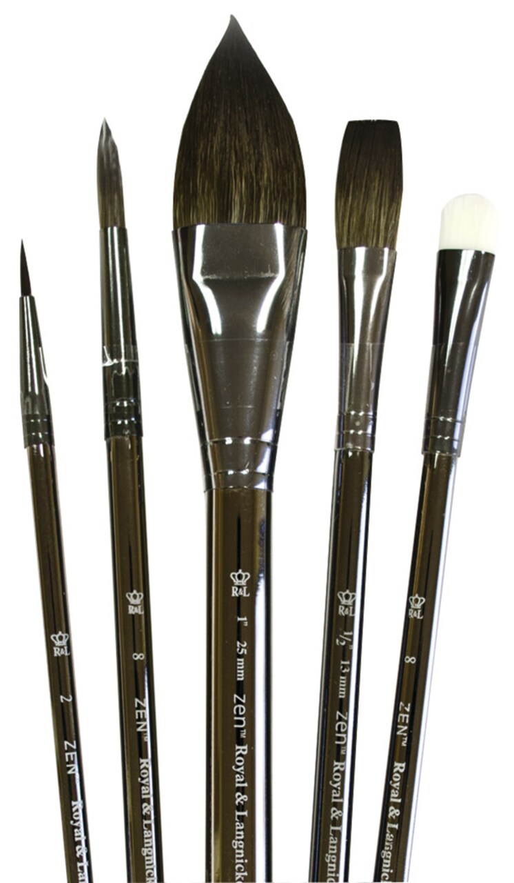 Royal Brush Zen Brush Set, 83 Watercolor Short Handle Brushes, Set C